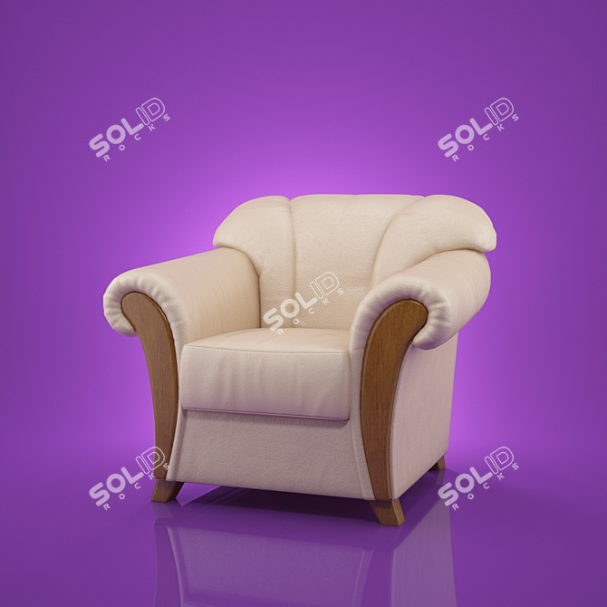 Pohjanmaan Bella: Classic Leather Armchair 3D model image 1