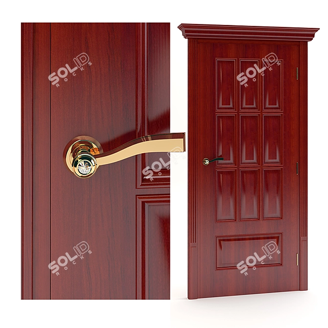 Radiant "Nadezhda" Wooden Door 3D model image 1