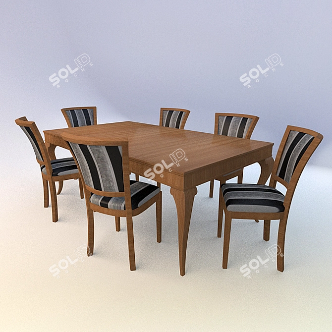 Versatile Combo: Table + Chair 3D model image 1