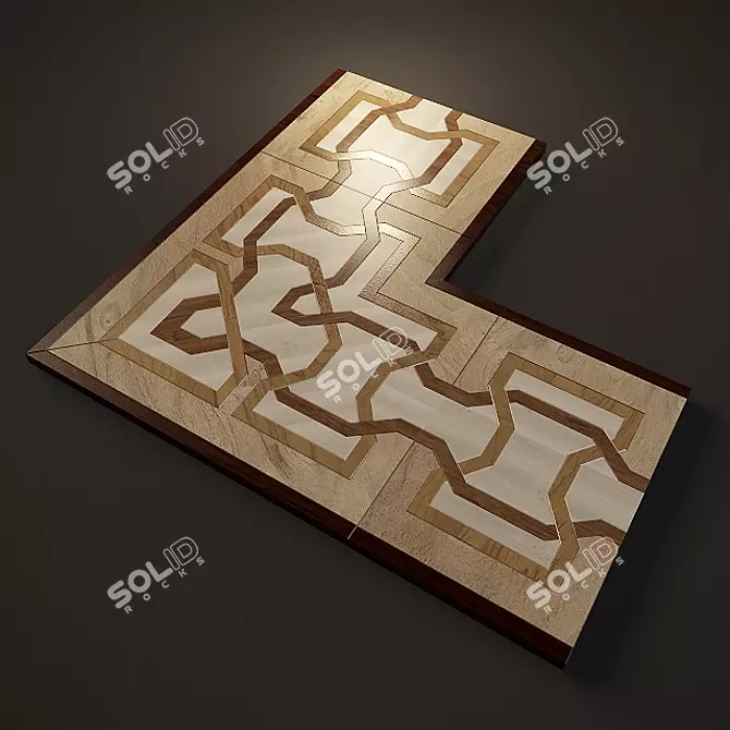 Wooden Intarsia Flooring Kit 3D model image 1