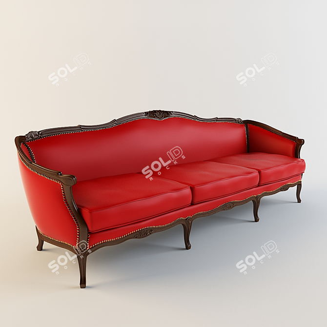 Elegant Turbosmooth Sofa: 2700 x 860 h910mm 3D model image 1