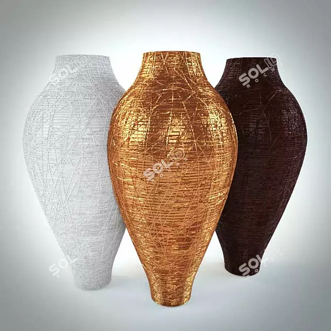 Elegant Floor Vase 3D model image 1