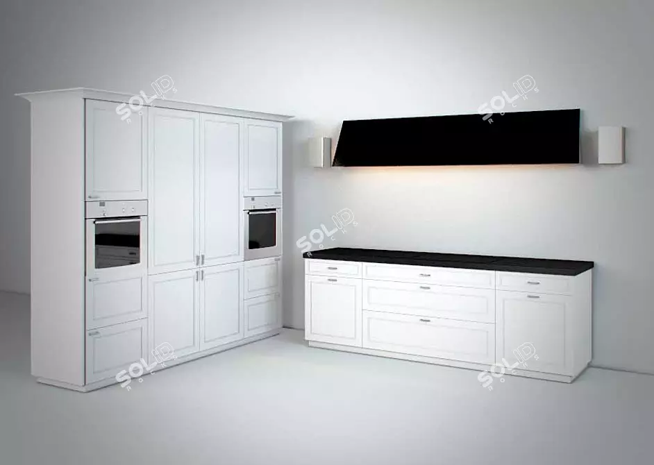 Sleek Siematic Kitchen Design 3D model image 1