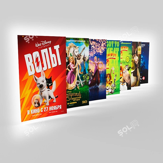 Title: Vibrant Kids Room Posters 3D model image 1