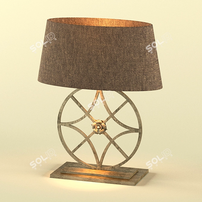 Vintage Iron Florette Lamp 3D model image 1