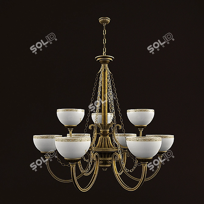 Stylish Bronze Ceiling Light 3D model image 1