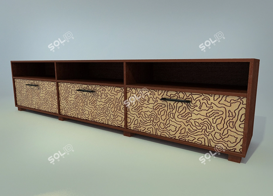 Exquisite Veneered Cabinet: Total Design 3D model image 1