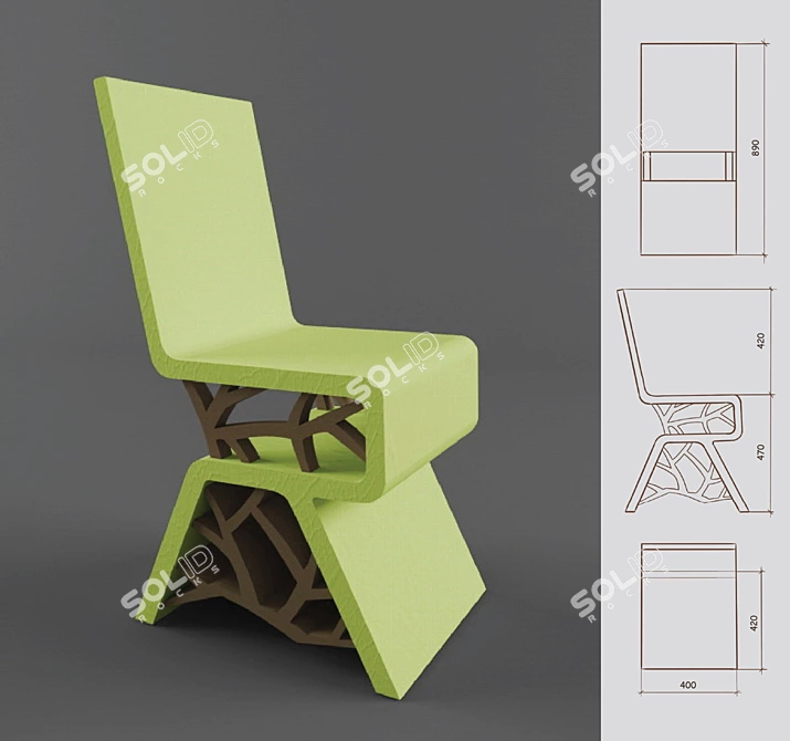 Tree Crown Chair 3D model image 1