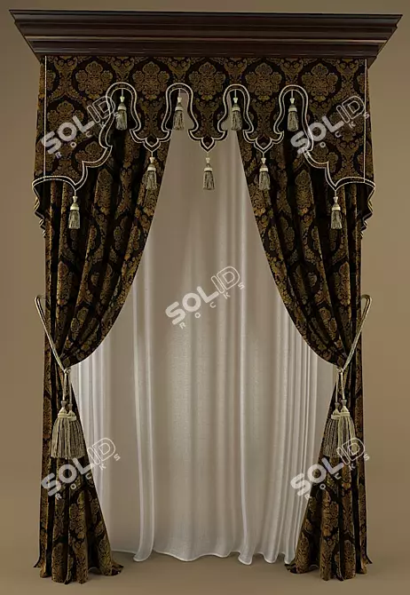 Textured Roller Blind 3D model image 1