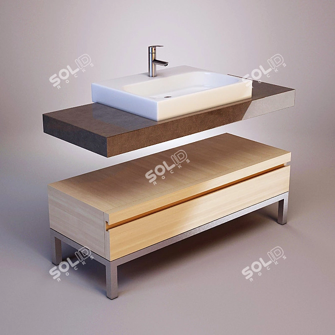 Elegant Bath Ensemble 3D model image 1