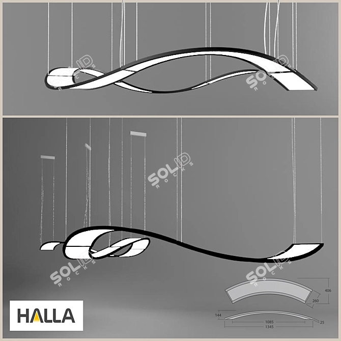 Halla Unda Pendant Lighting 3D model image 1