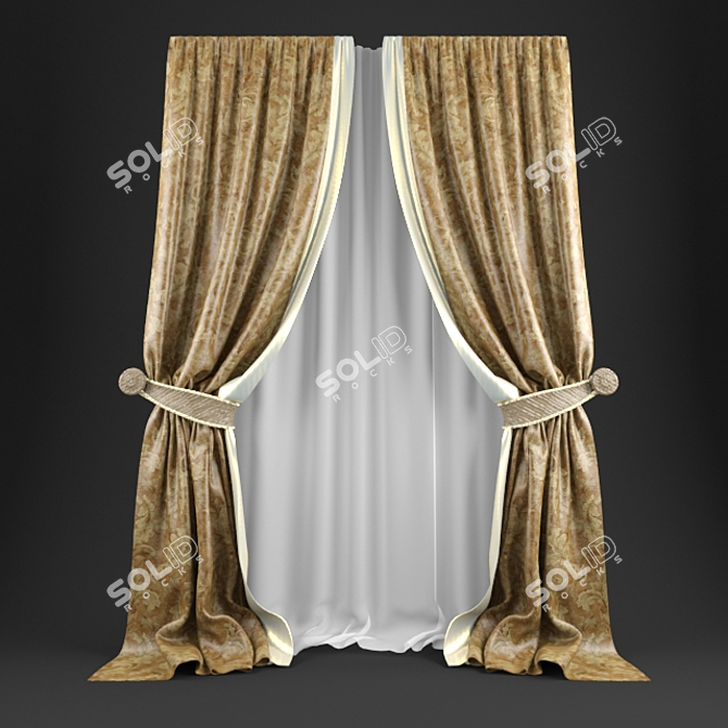 Roller Blind (Шторка) - Window Decor Solution
Elegant Window Coverings for a Stylish Home 3D model image 1