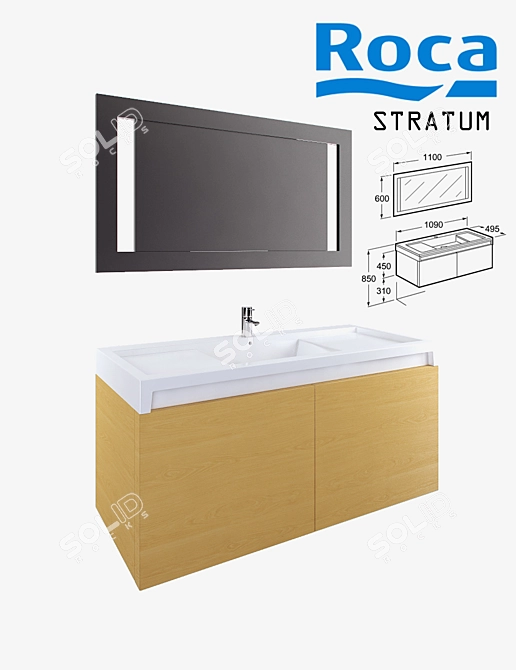 Roca Stratum: Sleek and Stylish Bathroom Accessory 3D model image 1