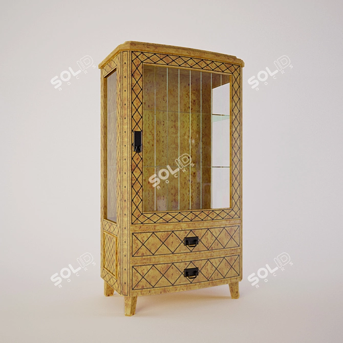 Russian Master Crafted Antique Showcase 3D model image 1