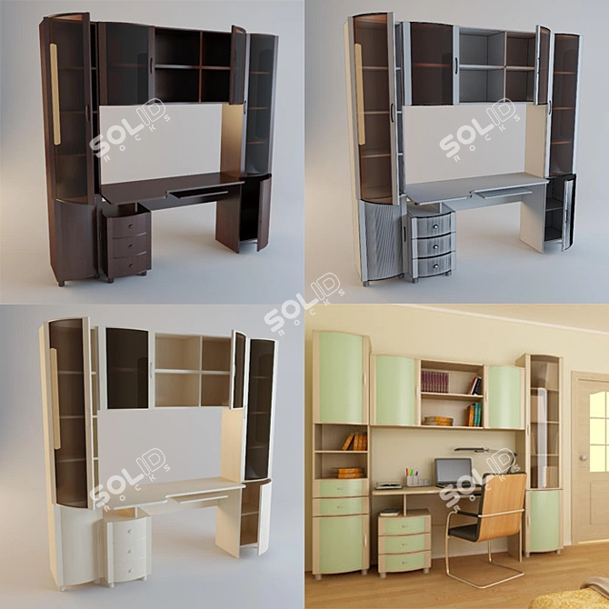 Valeria Computer Desk: Sleek Design for Maximum Productivity 3D model image 1