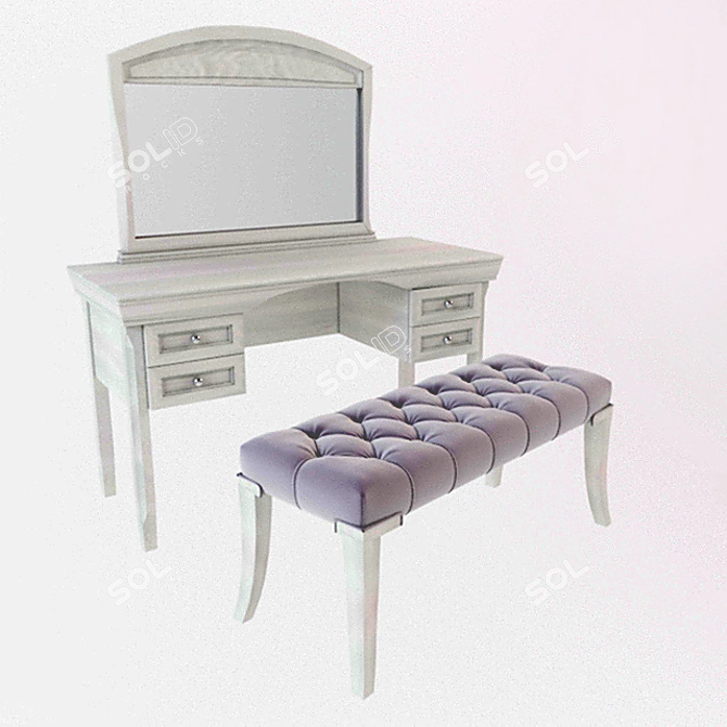 Elegant Volpi Vanity Table 3D model image 1