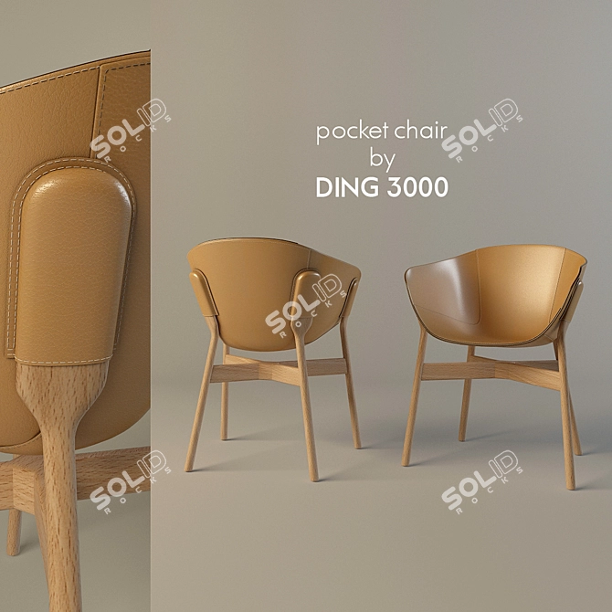 Ding3000 Pocket Chair: Portable, Versatile, and Ergonomic! 3D model image 1