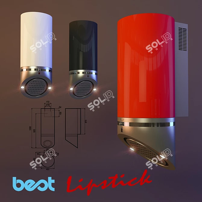 Best Platinum Lipstick Wall Range Hood 3D model image 1