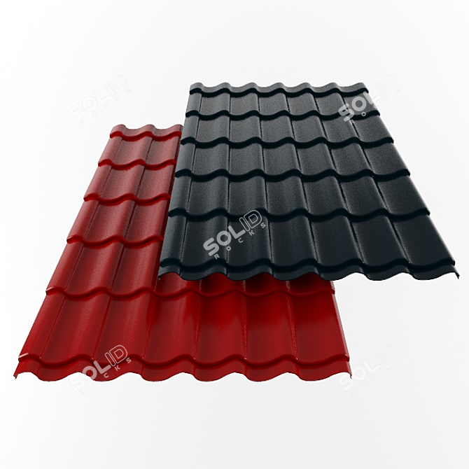 Metallic Roofing Tile 3D model image 1