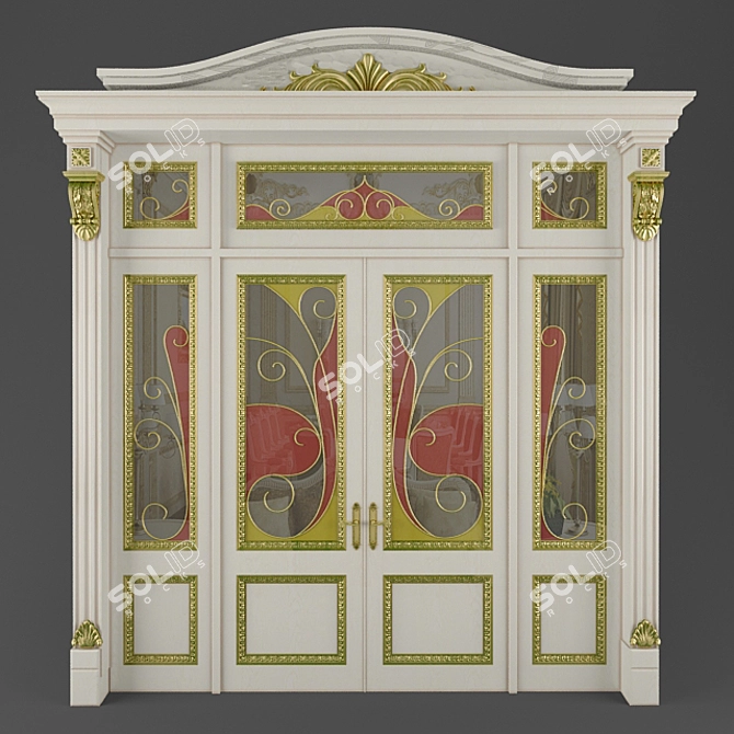 Elegant Classic Door 3D model image 1