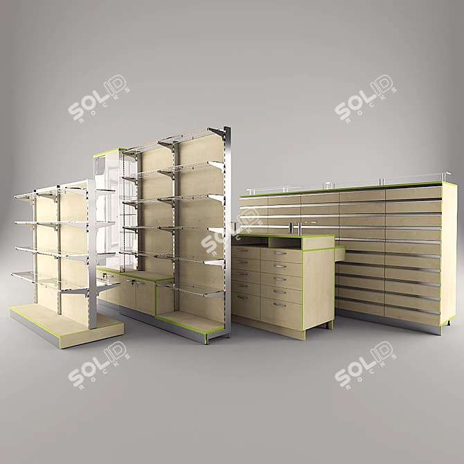 Versatile Shop Display Equipment 3D model image 1