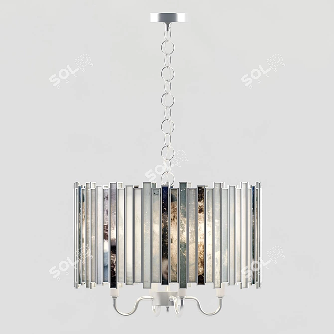 Elegant Faceted Pendant Chandelier 3D model image 1