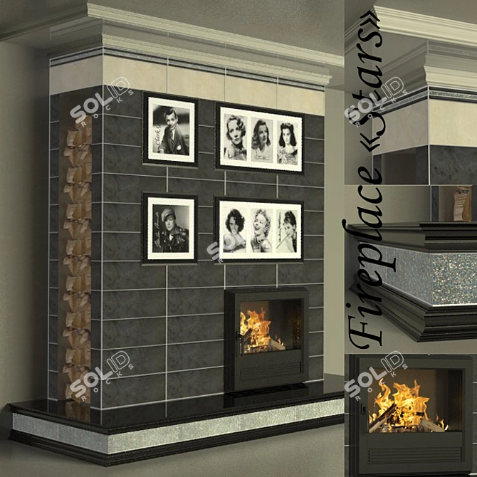 Title: Gardenia Orchidea Onice Fireplace 3D model image 1