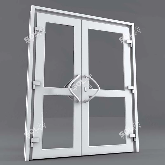 PVC Double Door 3D model image 1