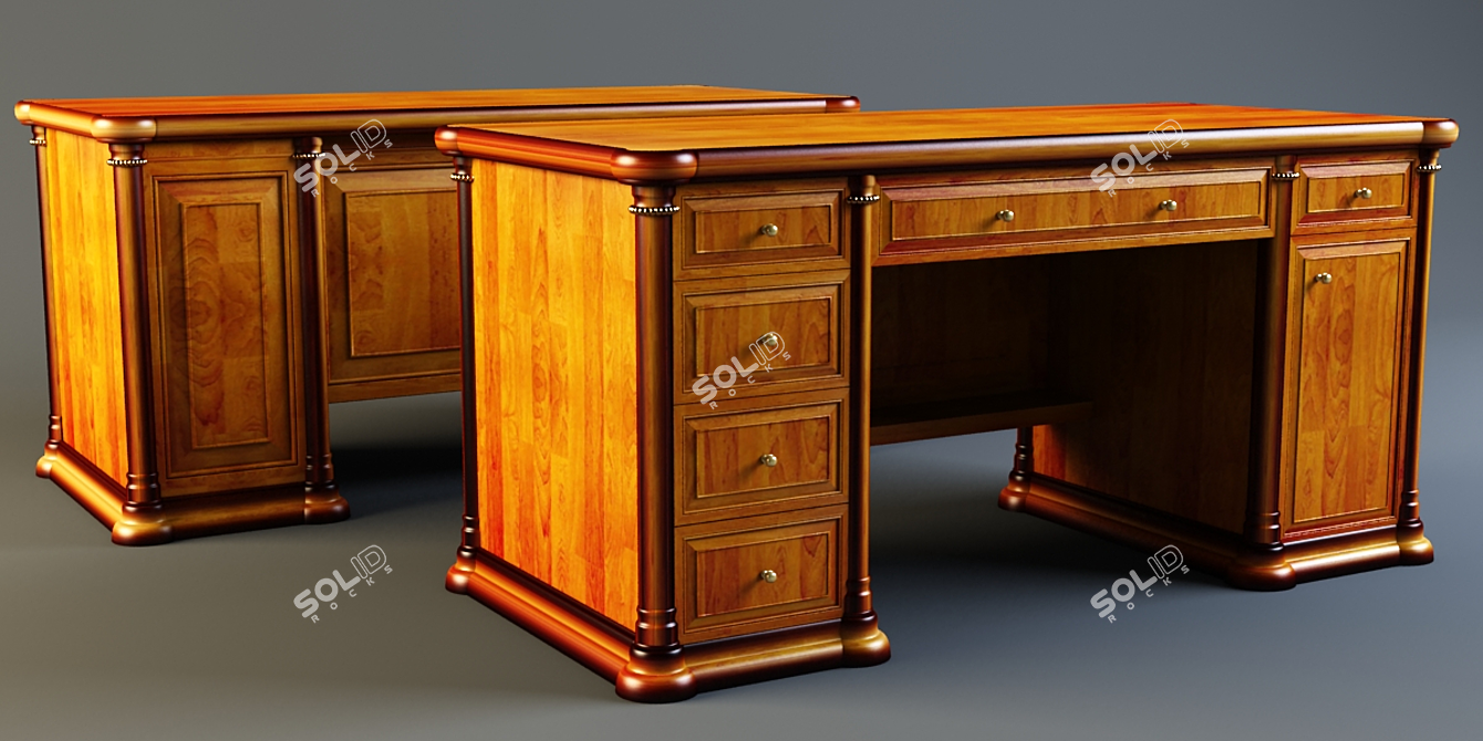 Custom-made Classic Writing Desk 3D model image 1