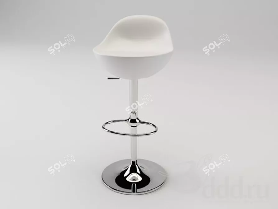 Modern Quad Lowpoly Stool 3D model image 1