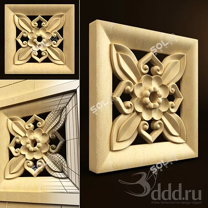 Palimanan Stone Carving Ornament 3D model image 1