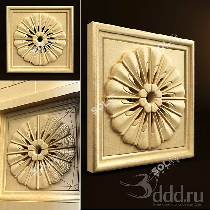 Elegant Palimanan Stone Carving 3D model image 1