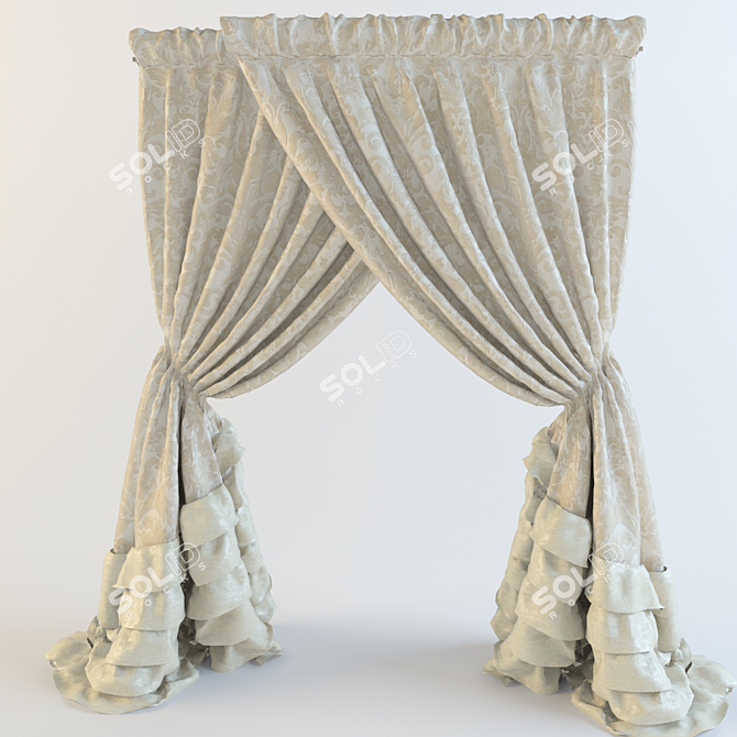 Elegant Carmen Curtain 3D model image 1