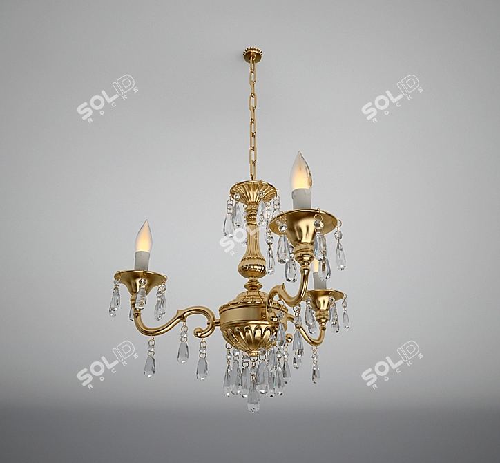 Elegant Alice 3-Light Chandelier 3D model image 1