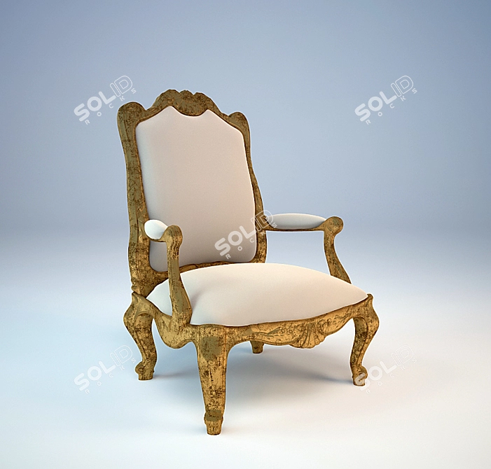 Elegant Classic Armchair 3D model image 1