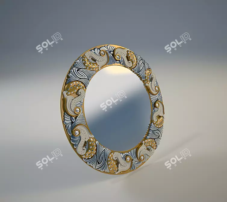 Round Wall Mirror 3D model image 1