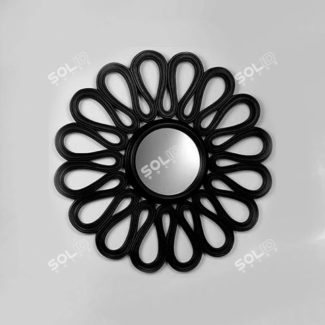 Blooming Reflection: Floral Mirror 3D model image 1