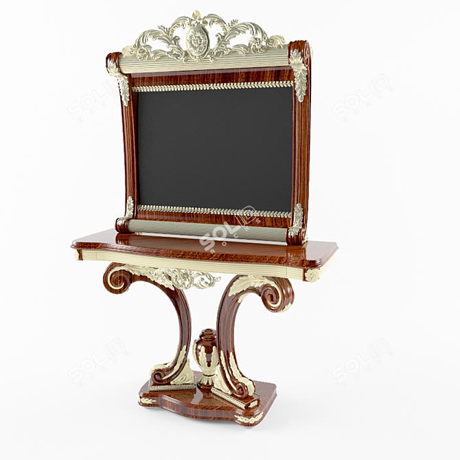 Elegant Console with Mirror 3D model image 1