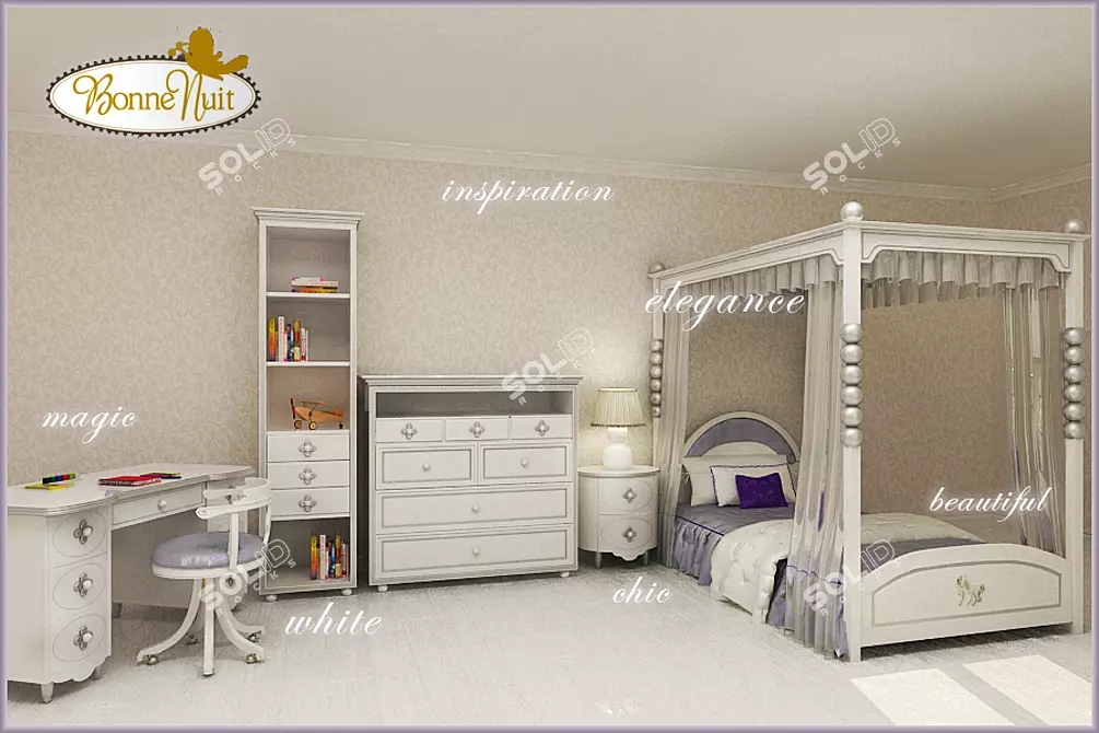 Dreamy Slumber: Bonne Nuit Furniture Set 3D model image 1