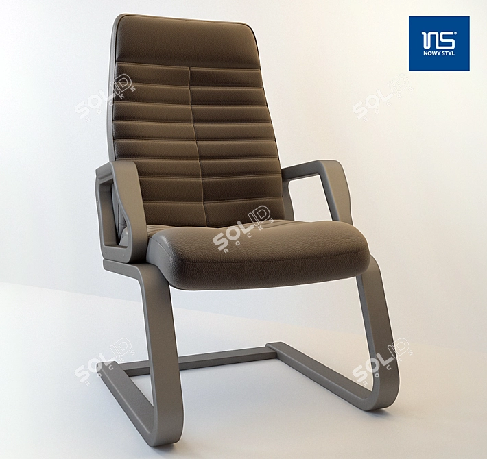 Graphite Ergonomic Chair 3D model image 1