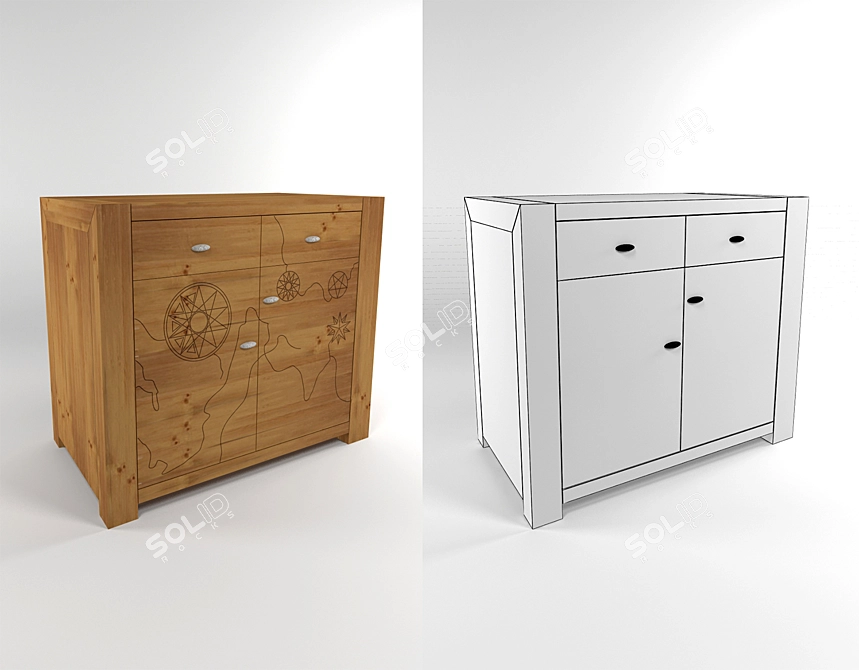 Elegant Belfan/Mont TV Cabinet 3D model image 1