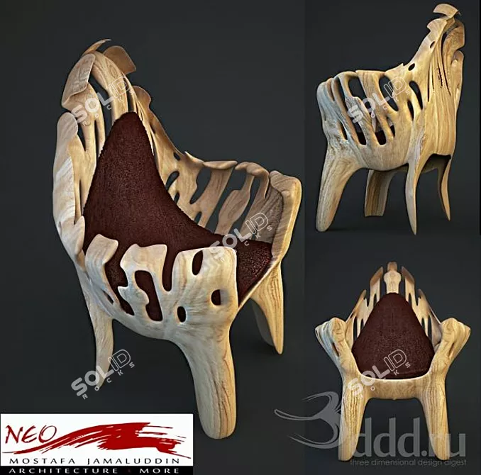 iNeo Organic Form Armchair 3D model image 1