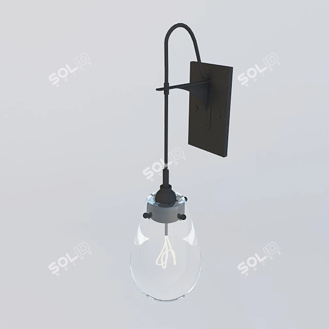 Sleek Glass Pendant 3D model image 1