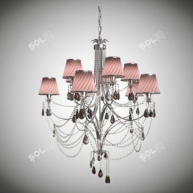 Jago NCS04-10: Elegant Nickel Coated Metal Chandelier 3D model image 1