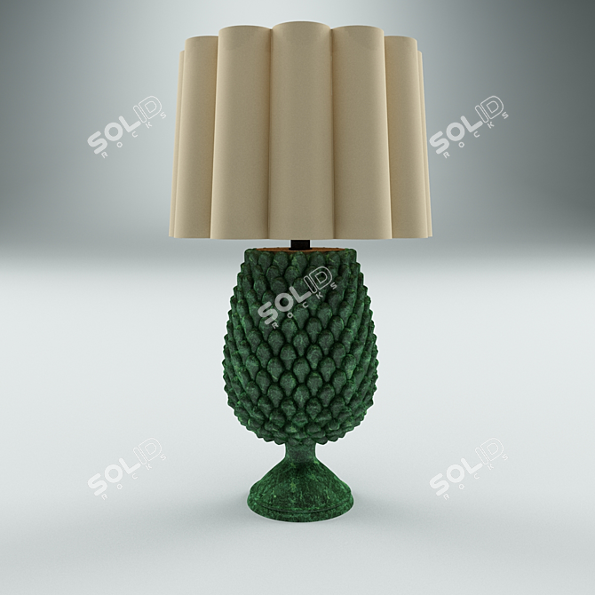 Marble Pineapple Table Lamp 3D model image 1