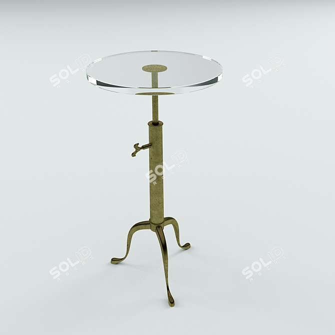  Metal and Glass Round Table 3D model image 1