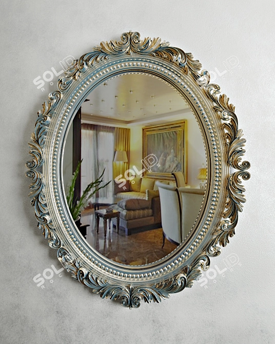 Timeless Oval Mirror 3D model image 1