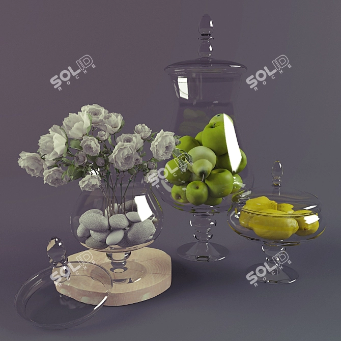 Elegant Vase Composition 3D model image 1