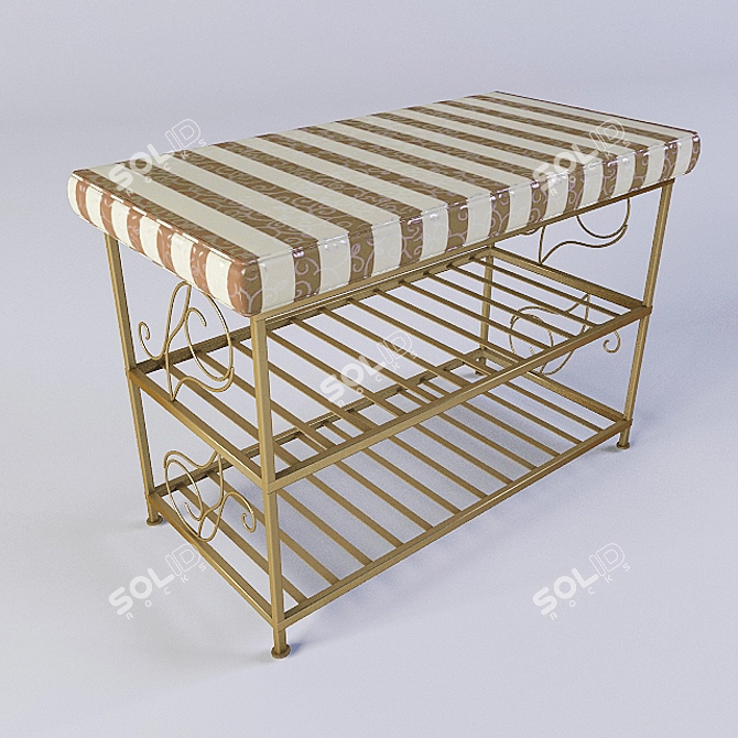 Forged Shoe Storage Stool: No. 222 3D model image 1