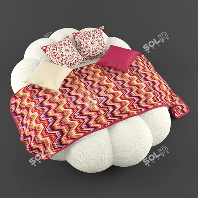 Cozy Round Bed for Ultimate Comfort 3D model image 1